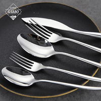 Ensemble de couverts en acier inoxydable 18/8 robuste pour l'hôtellerie-restauration, couteau, fourchette et cuillère à manche élancé, cadeau de mariage
