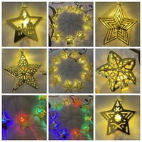 Islamische Metall-Sternenlichterkette für Weihnachten, Neujahr, Ramadan, Hadsch und Eid al-Adha Wanddekoration