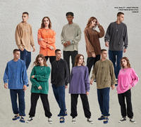 T-shirt à manches longues personnalisé en coton pur 250 g/m², coupe décontractée, pour homme, automne-hiver, streetwear