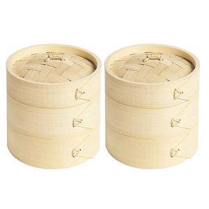 <span class=keywords><strong>Vitrine</strong></span> pour petits pains à <span class=keywords><strong>la</strong></span> vapeur, petit cuiseur à savon en bambou avec doublures traditionnelles, ensemble naturel - Product Image 2