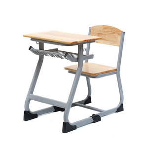Lin Ying School <b>Desk</b> And Chair Set Modern Minimalist Style Wooden Top Metal Frame For Classroom And Home <b>Study</b> Use - Product Image 2