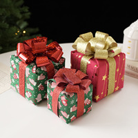 Boîte cadeau en mousse scintillante, centre de table de Noël, ornement à suspendre pour sapin de Noël, accessoire de décoration pour photomaton de fête