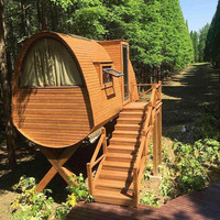 Maison mobile ronde d'extérieur, maison préfabriquée portable avec structure en acier, imperméable, pour le camping, le glamping, le jardin, le studio, l'appartement, le hall