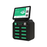 Station de recharge sans fil HeyCharge 8 emplacements ultra-mince 30W, batterie externe de location Li-Polymère 5000mAh étanche pour lieux publics