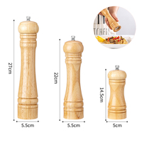 Moulins à sel et à poivre manuels en bois massif, broyeur à épices et céréales avec meule en céramique réglable, outils de cuisine