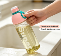 Botol Air Kaca Borosilikat Modern Kapasitas Besar, Mug Perjalanan Custom dengan Tutup Ulir Anti Bocor, Desain Cetak Huruf
