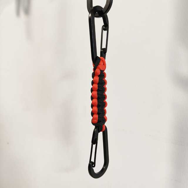 19.5cm Paracord Carabiner Keychain Lanyard Clips for Keys-Hard-Wearing with 6cm Black Aluminum Carabiner
