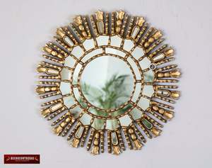 ElegantGold <b>Leaf</b> Wood Mirror - Product Image 1