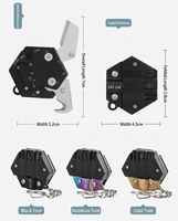 Couteau de défense personnel mini EDC multifonctionnel pour l'extérieur, en acier inoxydable, tranchant, utilitaire de poche, ouvre-lettres manuel, porte-clés