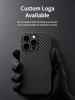 Coque de téléphone en fibre de carbone haut de gamme 2026 en promotion pour iPhone séries 12/13/14/15/16, logo personnalisé, épaisseur 0,5 mm, pour anniversaire/fêtes/festivals