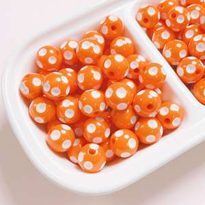 12mm Fun Polka Dots Percé Résine Perles En Vrac Mignon Coloré DIY Main Bijoux Accessoires En Plastique Acrylique & Lucite - Product Image 5