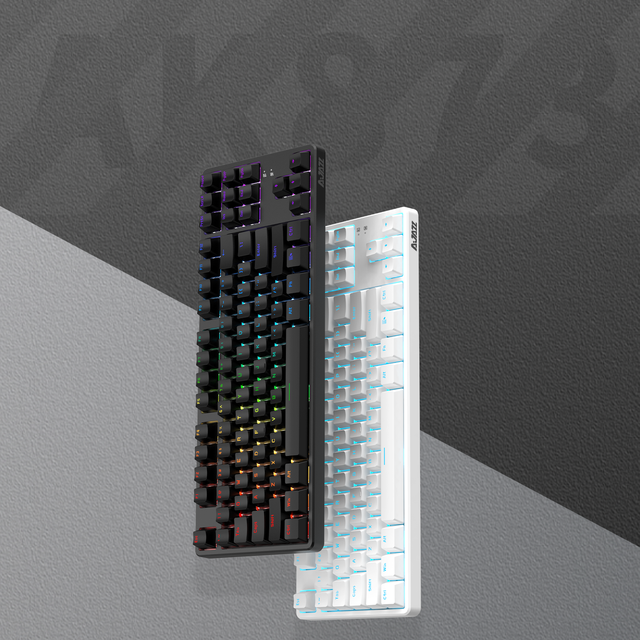 Ajazz AK873 80 Percent Keyboard Compact Hot Swappable PBT Keycaps Wired RGB Backlit Mechanical Gaming Keyboard