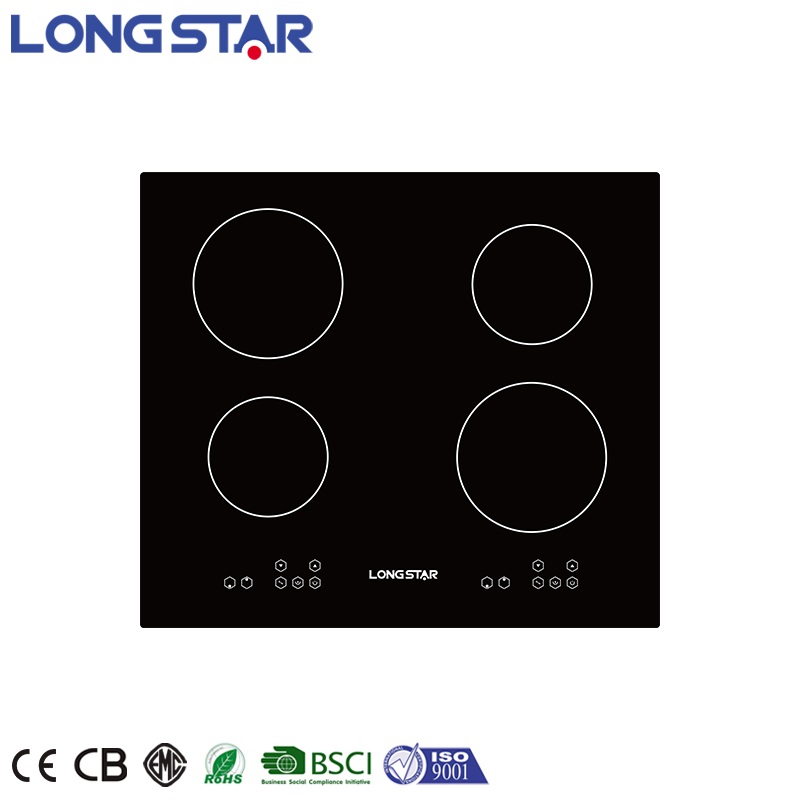 Custom 4 Burner Electric Induction Cooktop Glass Plates Black Color Induction Cooker