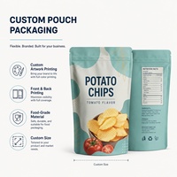 Sacs personnalisés thermoscellables découpés à l'emporte-pièce pour chips, en plastique de qualité alimentaire, refermables avec fermeture éclair, sacs Mylar en aluminium pour produits surgelés, pochettes verticales