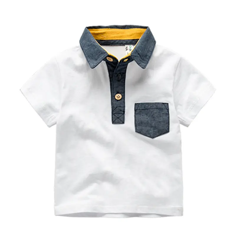 Wholesale accept OEM service blank baby white polo t-shirts kids boy 100 cotton high quality
