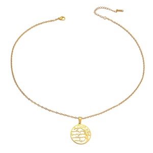 Ağaç Hayat Yazısı <span class=keywords><strong>Allah</strong></span> Kaligrafisi Müslüman Arapça İslam Kolye 316L PVD Paslanmaz Çelik Moda Takı Kolyeler Toptan Bayram - Product Image 6