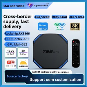 Mô hình mới t95plus tvplayer TVBOX độ nét cao <span class=keywords><strong>Android</strong></span> 11 8K Độ phân giải dual-band cho <span class=keywords><strong>Bluetooth</strong></span> 4K hỗ trợ Quad thương mại nước ngoài - Product Image 2