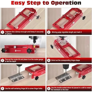 2 in 1 Hinge Drilling Fixture Combination Durable Door Frame Stable Locator Woodworking Installation Screws DIY Auxiliary <b>Tools</b> - Product Image 3