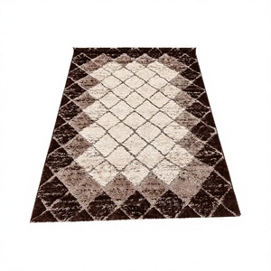 Adiva Violet Modern Woven Shaggy <b>Fluffy</b> Cut/Loop Pile <b>Cushioned</b> Machine Made Floral Polyester Living Room Home Carpet Gaziantep - Product Image 1