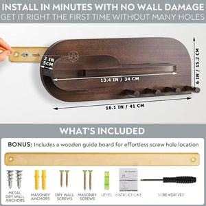 Wooden mail keychain holder, solid wood wall <b>decoration</b>, letter holder with <b>hooks</b>, entryway <b>coat</b> <b>hook</b> rack - Product Image 5