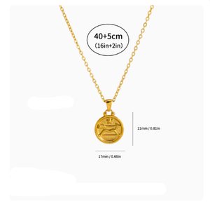 Collar <span class=keywords><strong>de</strong></span> Acero Inoxidable Sagitario para Hombre y Mujer, Estilo Étnico, Collar para Parejas, Accesorios Transfronterizos - Product Image 1