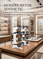 Support à lunettes en acrylique Mingtang, présentoir de magasin de vente au détail de lunettes, présentoir à lunettes en métal double face avec miroir