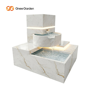 Fontaine d'eau rectangulaire moderne en acier résistant aux intempéries pour la décoration de jardin et l'aménagement paysager - Product Image 2