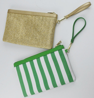 Sac de plage à fermeture éclair de haute qualité, pochette d'été personnalisée en paille tressée, sac à main portable pour femme, style bohème en rotin