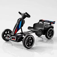 Go-Kart Eléctrico con Pedales y Control Remoto para Niños de 1 a 6 Años, Energía Verde, Doble Tracción, Llantas EVA, Plegable, con Luces LED