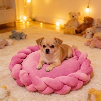 Nouveau design, lit pour animaux de compagnie en forme de canapé, fait main, de haute qualité, épaissi, circulaire, amovible, confortable, rond, en éponge, pour chiens et chats