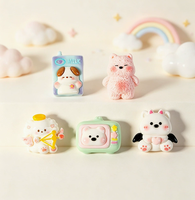 Accessoires en résine motif chien de dessin animé mignon pour DIY, colle crème, coque de téléphone, épingle à cheveux, autocollant tridimensionnel fait main, article de décoration