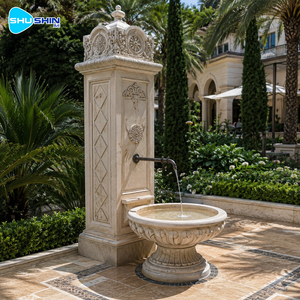 <span class=keywords><strong>Fontaine</strong></span> murale extérieure <span class=keywords><strong>en</strong></span> marbre avec colonne sculptée, bassin et robinet – <span class=keywords><strong>Fontaine</strong></span> d'eau <span class=keywords><strong>en</strong></span> <span class=keywords><strong>pierre</strong></span> <span class=keywords><strong>pour</strong></span> jardin, villa, hôtel, projet paysager - Product Image 4