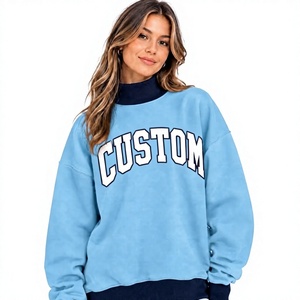 Pull-over léger en molleton à col montant, motif uni, manches longues et épaules tombantes, coupe oversize, idéal pour l'hiver – Meilleure vente - Product Image 1