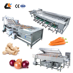 Laveuse de carottes, Trieuse de patates douces, Laveuse de légumes, Nettoyeur à rouleaux, Ligne d'emballage en sacs en filet pour légumes racineux - Product Image 1