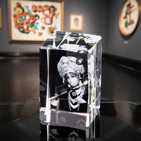 Cube de cristal gravé au laser 3D, bloc de verre vierge pour l'impression UV, objet de collection artistique