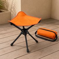 Tabouret pliant triangulaire compact et portable pour le camping en plein air, tissu Oxford 600D, tabouret triple avec rotation à 360 degrés pour le cyclisme