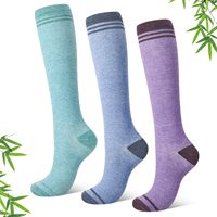 Chaussettes de compression en viscose de bambou respirantes pour le soutien de la circulation, le sport, les voyages, la stabilité, le confort et la récupération