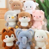 Vente en gros de mini-poupées en peluche d'animaux assortis exquis, jouets en fourrure de vison douce pour enfants, cadeau réconfortant, ornement de table et de maison