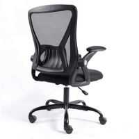Chaise de bureau exécutive ergonomique moderne à dossier mi-haut avec accoudoirs relevables en maille pour bureau à domicile et salle de réunion
