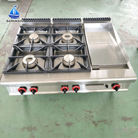 Grill à gaz professionnel en acier inoxydable pour restaurant, avec grilles en fonte robustes et pierres de lave