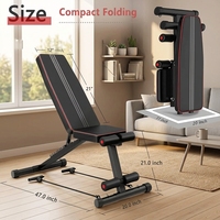 Banc de musculation pliable multi-usage avec rembourrage épais, banc d'exercice inclinable et inclinable en sens inverse pour la maison et l'appartement