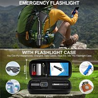Linterna Táctica Recargable Banral de 2000 Lúmenes, 5000mAh, LED Súper Brillante, IPX5 Impermeable, Portátil, USB-C, 5 Modos Ajustables