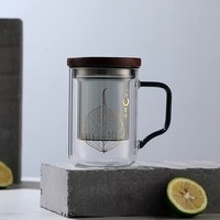 Tasse à thé en verre artisanal résistant à la chaleur avec infuseur et couvercle 400 ml, design minimaliste pour thé en vrac – Vente en gros
