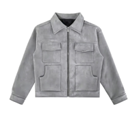 Veste en jean unisexe ample vintage personnalisée avec impression DTG Kornit, fermeture éclair et photo d'ensemble de rock, style streetwear