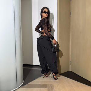 Dos nu croix-sangle dentelle crocheté respirant <span class=keywords><strong>Sexy</strong></span> <span class=keywords><strong>Lingerie</strong></span> féminine séduisante Bikini pôle Dancewear body <span class=keywords><strong>Lingerie</strong></span> - Product Image 4