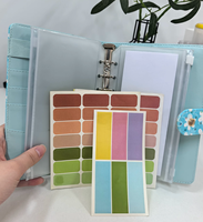 Carnet de budget A6 à feuilles mobiles, carnet de notes Macaron, suivi des dépenses, motif floral, poches zippées détachables