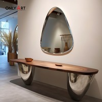 Table console de bonne qualité au design moderne Entrée élégante Salon ou couloir Table console en métal déco avec miroir