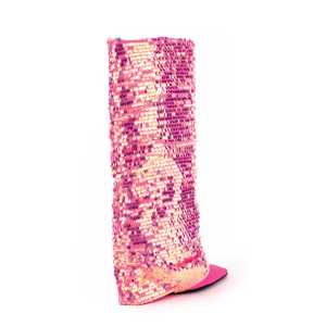 <span class=keywords><strong>Bottes</strong></span> à talons compensés à paillettes colorées pour femmes, <span class=keywords><strong>bottes</strong></span> à talons hauts compensés, à la mode, rose, collection <span class=keywords><strong>2023</strong></span> - Product Image 3
