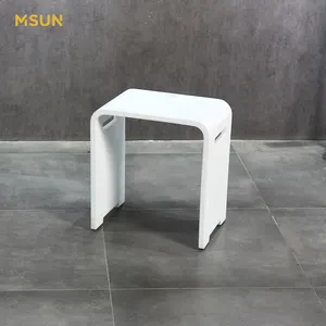 Clear Acrylic Shower Bench with Storage Shelf