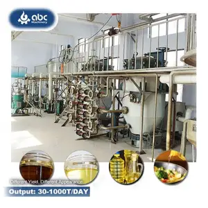 Versatile Industrial Complete Edible Vegetable Crude Rice Bran Oil Refinery Plant for Processing Cooking,Sunflower Seed,Fish